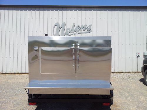 NEW COMMERICAL INSULATED STAINLESS GAS ROTISSERIE SMOKER ON TRAILER