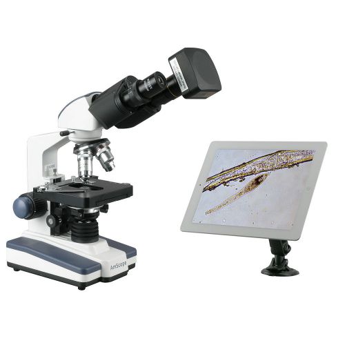 40X-1000X LED 3D Stage Binocular Compound Microscope + Wi-Fi Camera