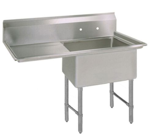 Bk resources one 18&#034;x24&#034;x14&#034; compartment sink s/s leg 24&#034; left drainboard - bks- for sale