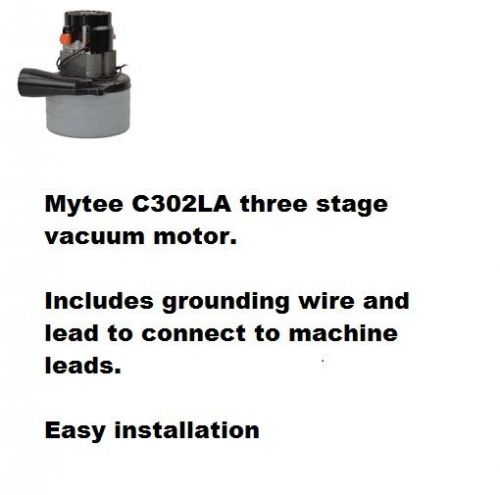 Mytee C302LA Vacuum Motor, Factory Fresh, Exact Relacement Motor