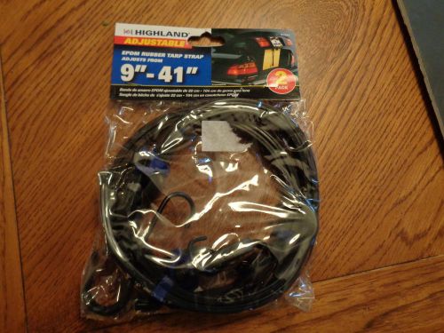 2 Pack NEW Highland 9&#034;-41&#034; Adjustable EPDM Rubber Tarp Strap Bungy Cord NEW
