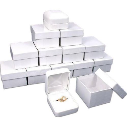 12 white faux leather ring gift boxes for sale