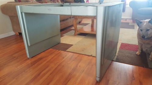 Vintage INDUSTRIAL Tanker Desk All Steel Equipment Mid Century Deco Needs Top