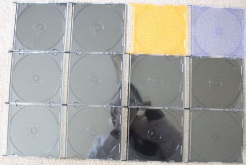 Lot 12 Clear Transparent Color Slim 5.2mm Single CD DVD Jewel Holder Cases
