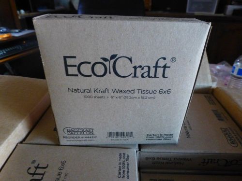 2  Boxes EcoCraft  Natural Kraft  Waxed  Tissue  6 x 6  1000 sheets