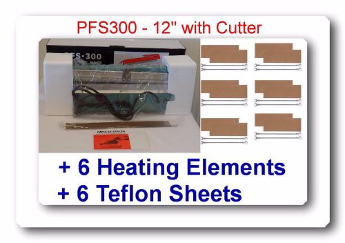 Pfs300c 12&#034; hand impulse sealer  w/cutter heat seal machine +6 accessories  kits for sale