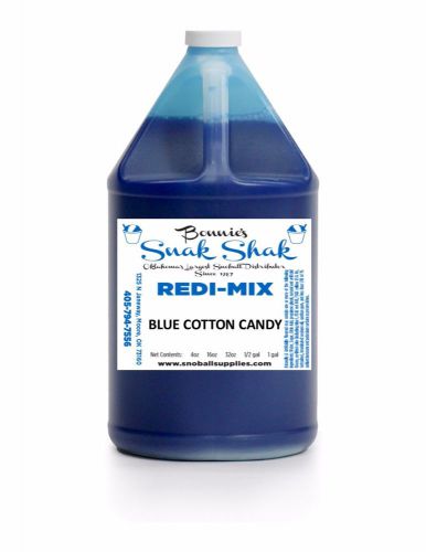 Snow Cone Syrup BLUE COTTON CANDY Flavor. 1 GALLON JUG Buy Direct Licensed MFG