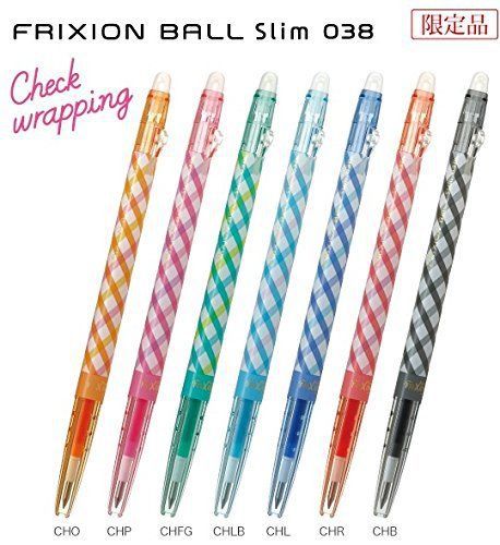 Pilot FriXion Ball Slim pen 0.38mm 7 colors Set Plaid Limited item cute kawaii