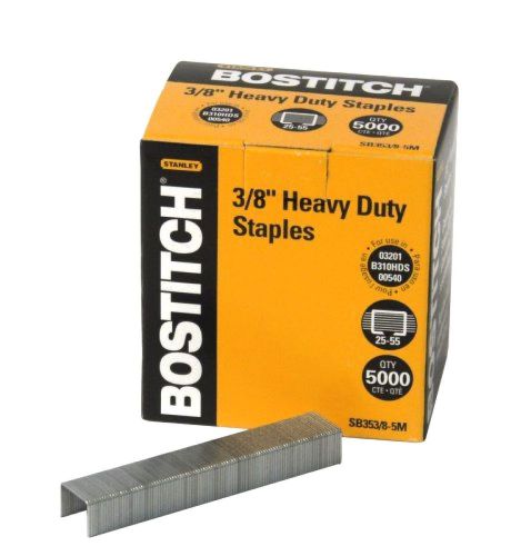 Bostitch Heavy Duty Premium Staples, 25-55 Sheets, 0.375 Inch Leg, 5,000 Per Box