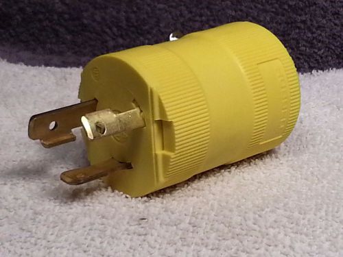 Hubbell 2621vy valise yellow twist-lock plug ,30a 250v, nema l6-30p for sale