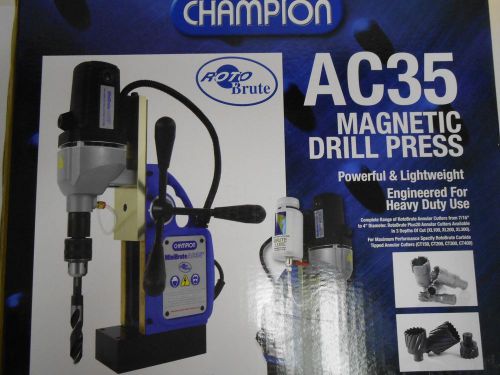 NEW Champion Cutting Tool AC35 RotoBrute Portable Magnetic Drill Press