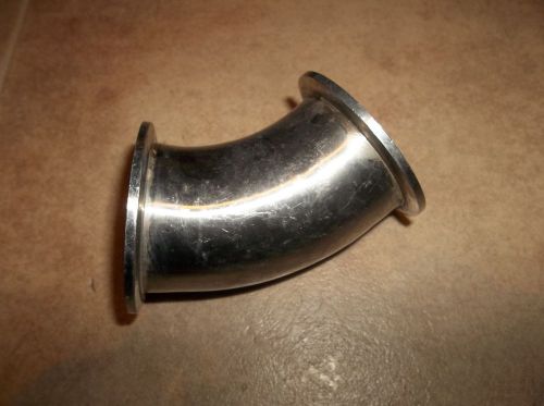 STAINLESS STEEL 2&#034; 45 DEGREE ELBOW W/ TRICLOVER ENDS FOR MILK MILKER PIPE LINE
