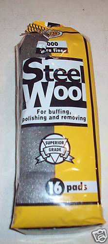 Steel Wool - Extra Fine #000 - 16 Pads in One Package, Lot of 4 packs