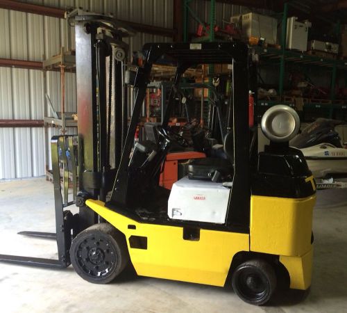 TCM 5500 Lb. Capacity Two Stage Mast  Solid Tires LPG Forklift Great Condition