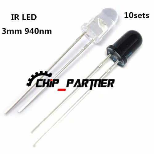 10pcs Launch + 10pcs Receiver 3mm 940nm IR Infrared Diode LED Lamp
