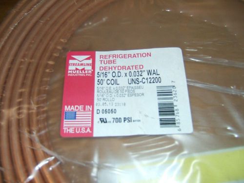 REFRIGERATION TUBE 5/16&#034; OD X.032 WALL X50&#039; COIL MUELLER INDUSTRIES INC.