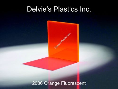 1/8&#034; 2086 Fluorescent Orange Cell Cast Acrylic Sheet  12&#034; x 24&#034;