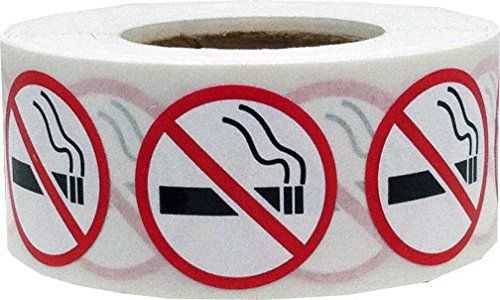 InStockLabels.com 0.75&#034; Inch Round No Smoking Stickers | 500 Total Adhesive