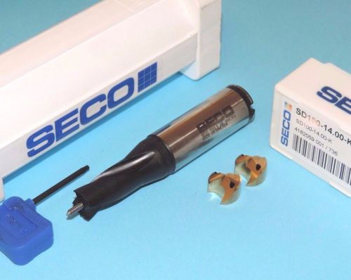 NEW SECO CrownLoc 14mm Indexable Drill Kit Coolant Fed w/ Carbide Inserts