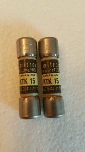 Lot (2)Bussmann Limitron KTK 15 15 Amp Fuses 600 VAC fast acting fuses TESTED