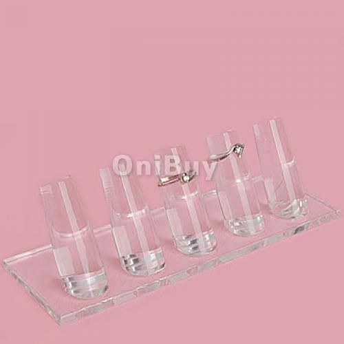 5PCS Finger Ring Display Jewelry Holder Clear Showcase Holder Stand Base
