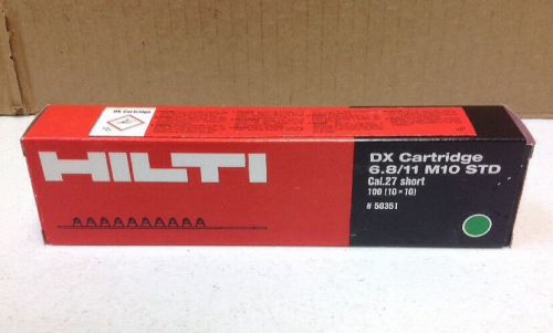 *NEW* Hilti 50351 DX Cartridge 6.8/11 M10 STD Cal Green .27 Short 100pc (10x10)