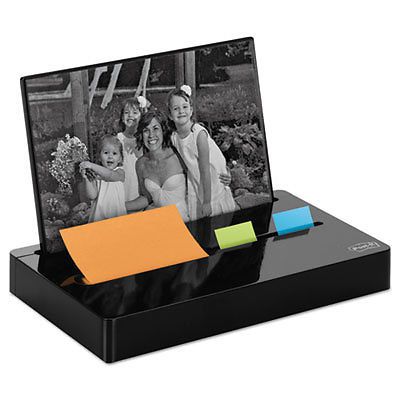 Pop-up note/flag dispenser plus photo frame with 3 x 3 pad, 50 1&#034; flags, black for sale