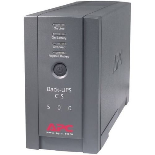 APC BK500BLK Back-UPS System CS 500 w/6 Outlets -3 UPS/3 Surge