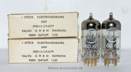 2 new tubes Valvo ECC801s = 6060 = 6201 = 12AT7WAxxx (508006) Hamburg 1961 match