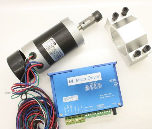CNC 0.4KW Brushless Spindle Motor ER11 &amp; Mach3 PWM speed controller + Base mout