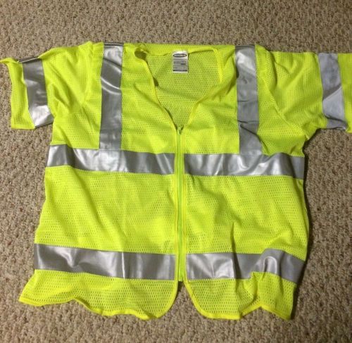 Neon reflection vest, with sleeves-New-Size Large