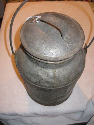 Vintage Small Metal Milk Can Marked Dariylea 14 inches High with Cover