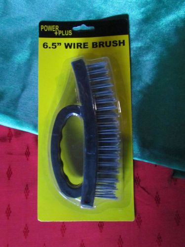 2 pc 6.5&#034; inch Heavy Duty Stainless Steel Wire Brush Plastic Grip (Black) Handy