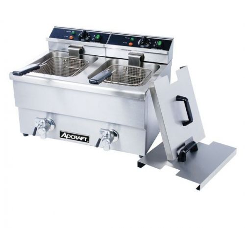 Adcraft DF-12L-2, Double Tank Deep Fryer with Faucet