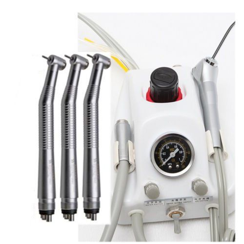 Dental Portable Turbine Unit Fit Compressor W 3pcs push button fast handpiece 4H