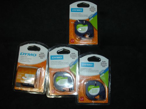 QTY 6 Dymo LetraTag Labels Refill Tapes Letra Tag LT-100 &amp; XR NEW