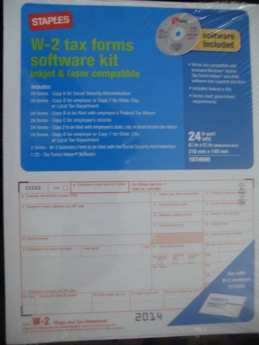 2014 W - 2 Tax Form Includes Software kit Tax year 2014 - 24 - 6 Part Sets