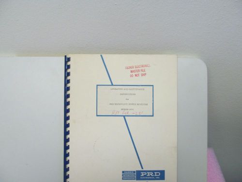 PRD ELECTRONICS 6872 MICROWAVE POWER MONITOR  MANUAL/SCHEMATICS/PARTS LISTS