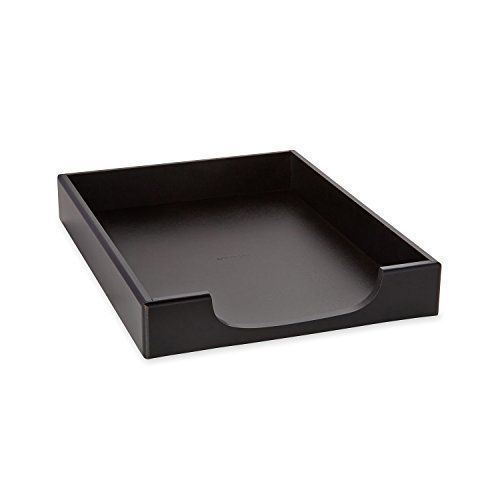Rolodex Wood Tones Collection Front-Load Letter Tray, Letter-Size, Black 62523