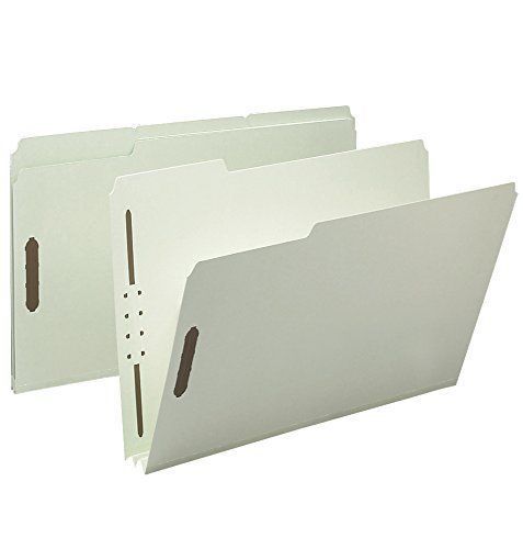 Smead Fastener Folder, 100% Recycled, 1/3-Cut Tab, Pressboard, 2 Fasteners in