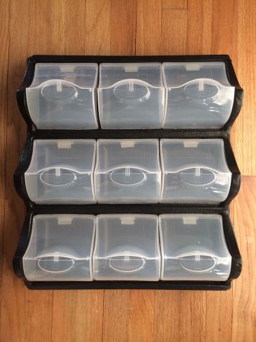 Safco wall-mount small parts 9-pocket panel bin storage organizer #6110bl for sale