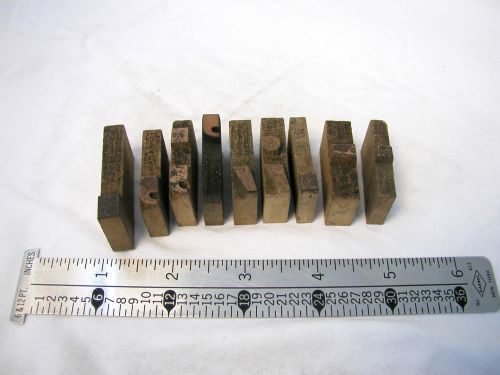 Lot of 9 antique letterpress wood type &#034;misc. punctuation&#034; printing blocks for sale
