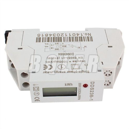 BQLZR Single-phase Energe Meter Digital LCD Display 230V White