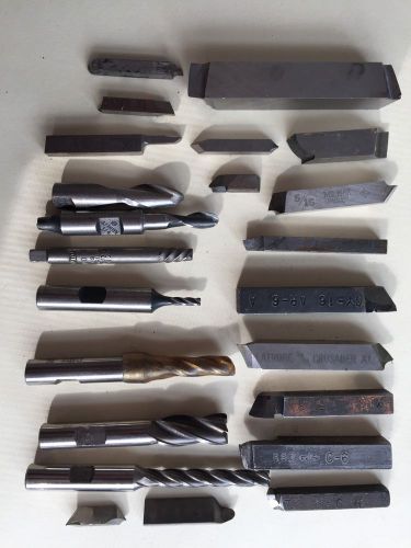 Machinist Lot of 22 Miscellaneous Tool Cutter Bits/Cutters/Drills