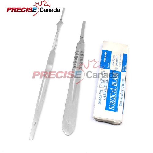 SCALPEL KNIFE HANDLES #4 #7 WITH 20 STERILE SURGICAL BLADES #11 #24