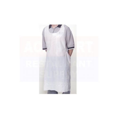 Sani sure disposable 28&#034; x 46&#034; white plastic disposable aprons #887 for sale