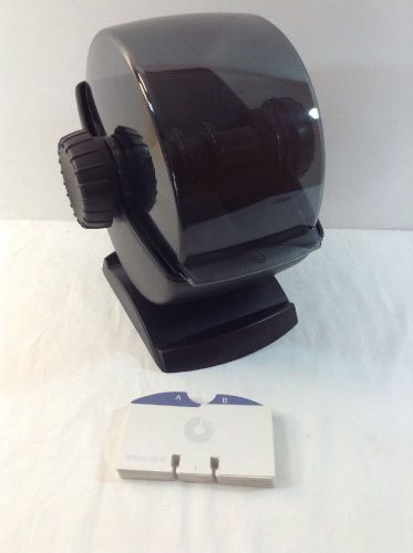 Rolodex R-48 Covered Rotary Business Card File 360 Degree Swivel Black Plastic