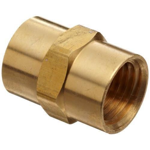 Solid Brass Hex Pipe Coupling 1/4 NPT Female - Anderson Metals FLF 7103 10 PACK
