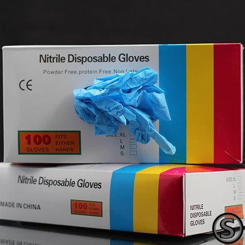 Blue nitrile gloves disposable non-latex powder-free (as low as $4.50/box) for sale