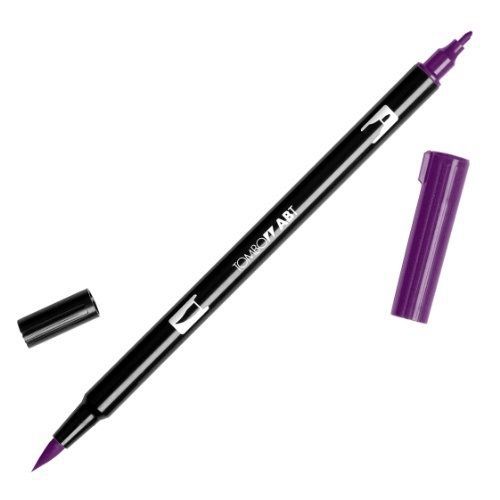 Tombow dual brush pen art markers, dark plum 679, 6-pack for sale